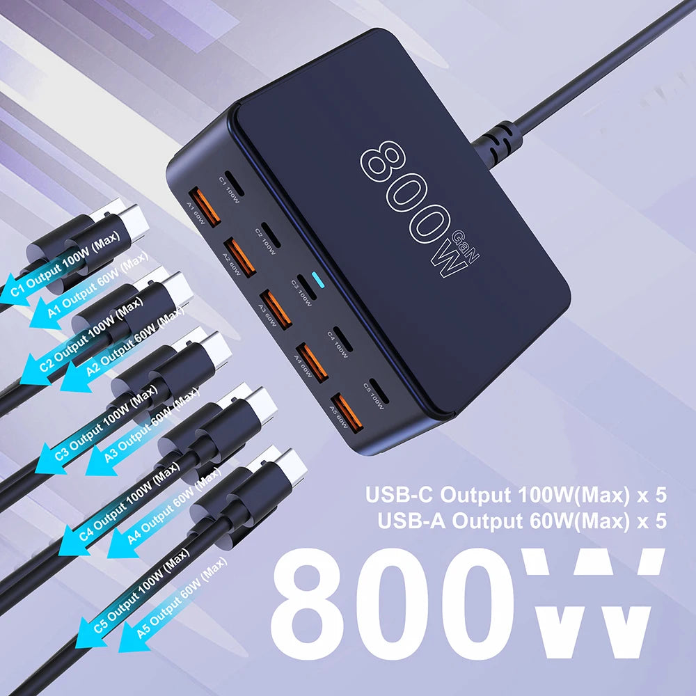 800W GaN Charging Station